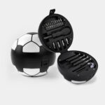 Merchandising empresarial pensado para mantener una imagen profesional, set de herramientas soccer