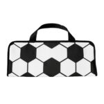 Set  de bbq soccer blanco con negro, artículos personalizados con diseño clásico y presentación refinada
