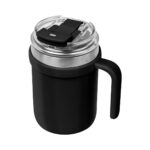 Taza sorata negro, líneas de merchandising empresarial que fortalecen la identidad visual de cada marca