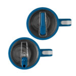 Merchandising empresarial que proyecta orden, calidad y constancia visual, termo drima azul marino