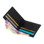Cartera riyal negro, artículos personalizados disponibles con terminados mate o brillantes