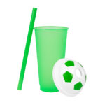 Productos diseñados con la intención de acercar tu empresa con tus clientes, vaso jas soccer verde