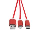 Línea de regalos publicitarios con excelente imagen y materiales de calidad, cable jenifra rojo