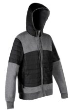 Soluciones en merchandising empresarial pensadas para diferentes giros comerciales, chamarra durnstein gris y negro talla g