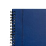 Libreta alesa azul, merchandising para empresas desarrollado para campañas a largo plazo