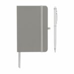 Libreta suki gris, artículos promocionales fabricados con materiales nacionales y de importación