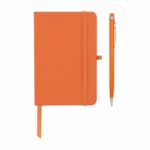 Artículos de merchandising empresarial que complementan la presencia de tu marca, libreta suki naranja