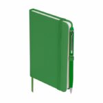 Artículos promocionales con equilibrio entre estética y duración, libreta suki verde