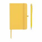 Libreta suki amarillo, regalos corporativos con presentación elegante y empaque de buena calidad