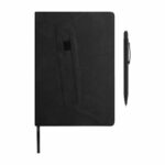 Artículos y productos promocionales disponibles con opciones de impresión, set de libreta agendario brigid negro