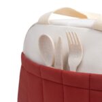 Diseños de merchandising empresarial adaptados a diferentes tipos de eventos o campañas, lonchera chutss rojo