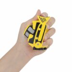 Merchandising para empresas que proyecta imagen sólida y profesional, anti-stress bulldozer amarillo