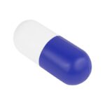 Anti-stress en forma de capsula azul, regalos corporativos creados para transmitir profesionalismo