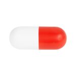 Artículos personalizados para adaptar según cada necesidad, anti-stress en forma de capsula rojo