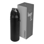 Termo teseo negro, regalos promocionales de línea ejecutiva con estilo clásico y funcional