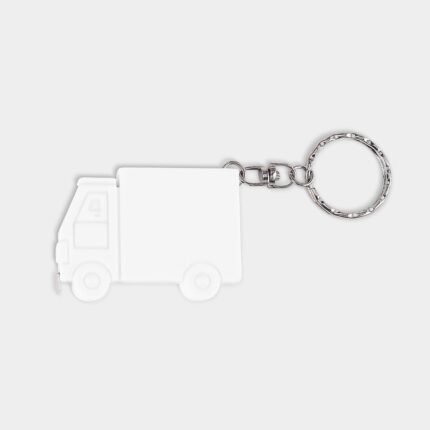 Línea extendida de artículos personalizados con atención al detalle, llavero flexómetro camión