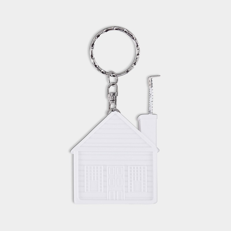 PRO-034- Líneas de regalos empresariales con estilo clásico y materiales resistentes, llavero flexómetro casita