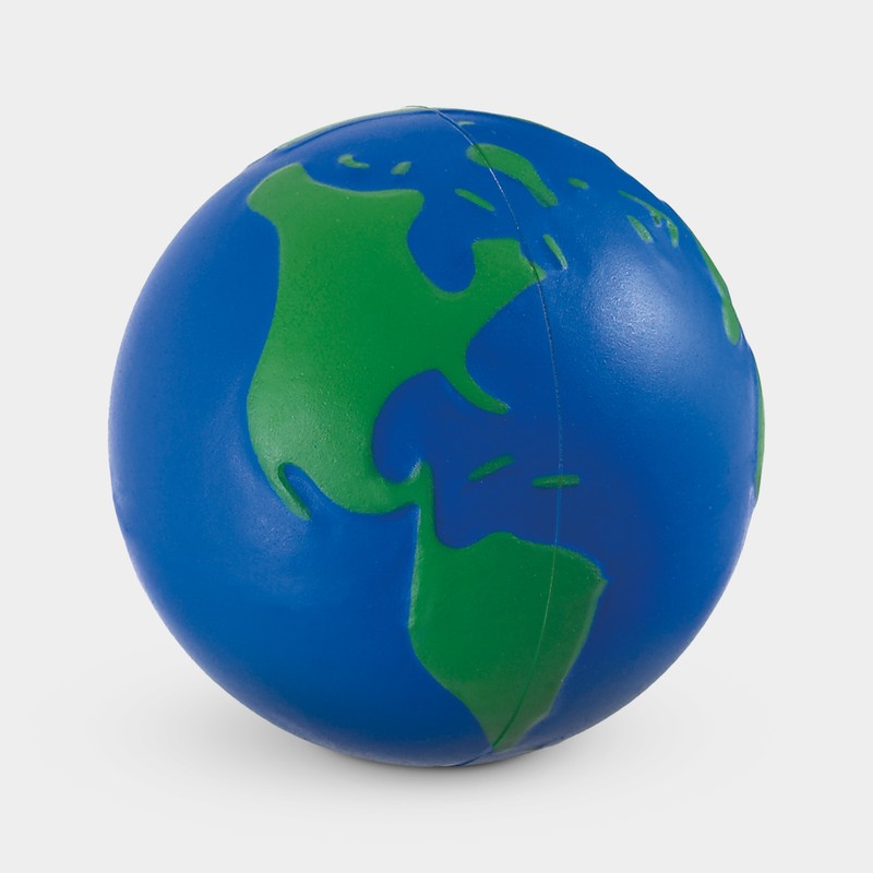 SOC-013-W- Pelota anti-stress mundo, línea extendida de artículos personalizados con atención al detalle