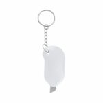 Regalos empresariales prácticos que proyectan una imagen profesional, llavero cúter lio blanco
