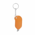 Artículos para regalos publicitarios que mantienen buen estilo con tu empresa, llavero cúter lio naranja