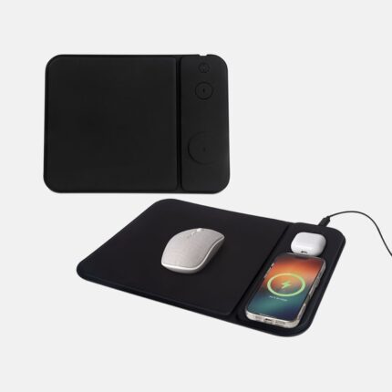 Mouse pad cargador iskra, línea práctica de artículos publicitarios para distintos entornos laborales