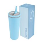 Regalos empresariales para reforzar lazos con socios, empleados o proveedores, termo bloem azul pastel