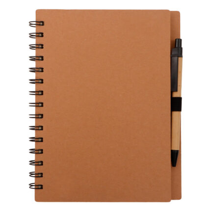 Artículos de merchandising empresarial con presentación refinada y empaque profesional libreta uxi carton