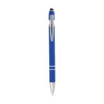 Artículos personalizados con presentación limpia y formal bolígrafo metálico laken azul