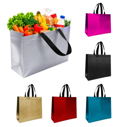 Merchandising empresarial con equilibrio entre costo, calidad y diseño bolsa ecológica meta