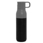 Productos promocionales que facilitan la el regalo ideal para tus eventos, botella térmica con dos tapas "rolling top" gris + negro
