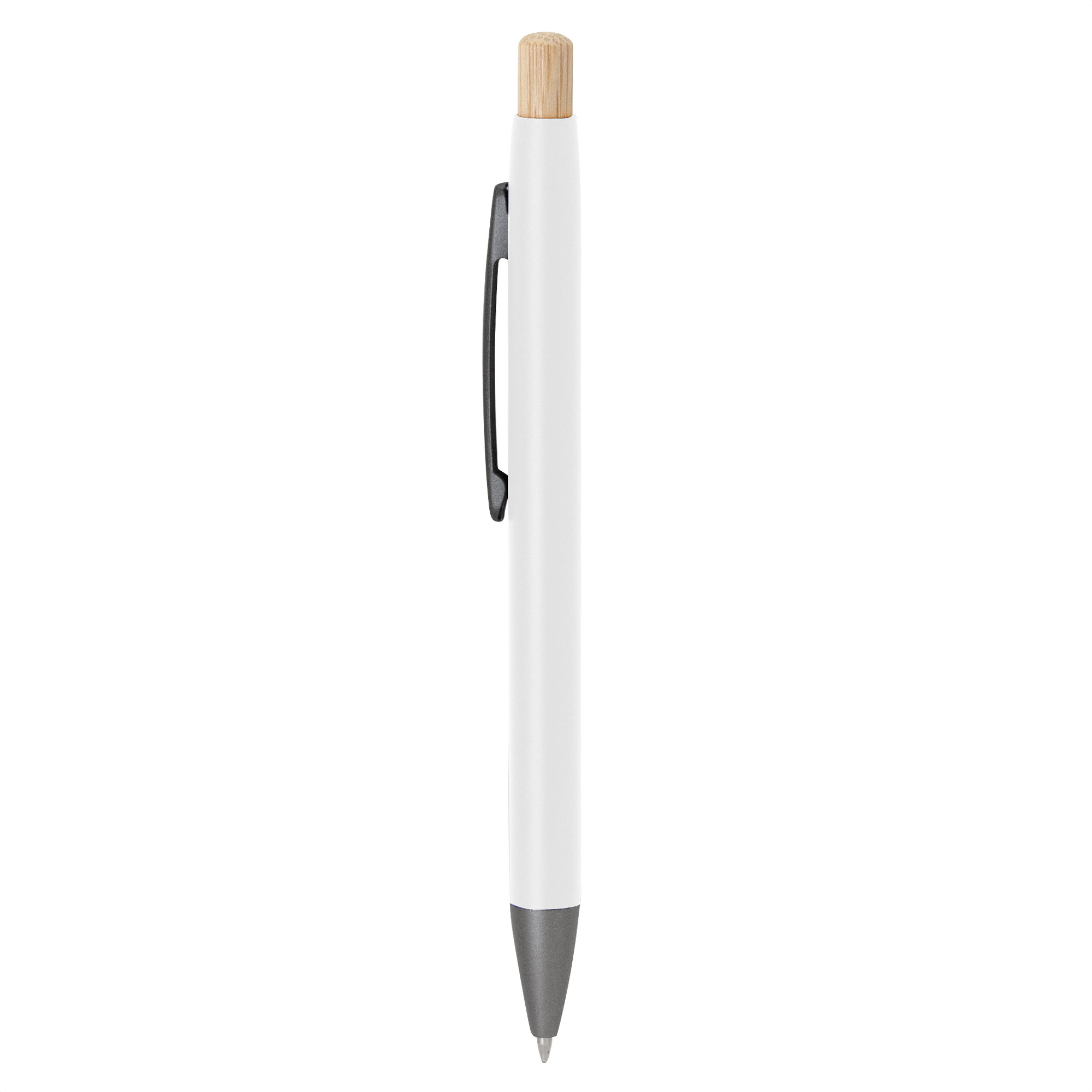 alt__promocional_publicitario_boligrafo_aluminio_BP322_blanco_2 Bolígrafo "kim" blanco, artículos de merchandising empresarial recomendados para uso cotidiano