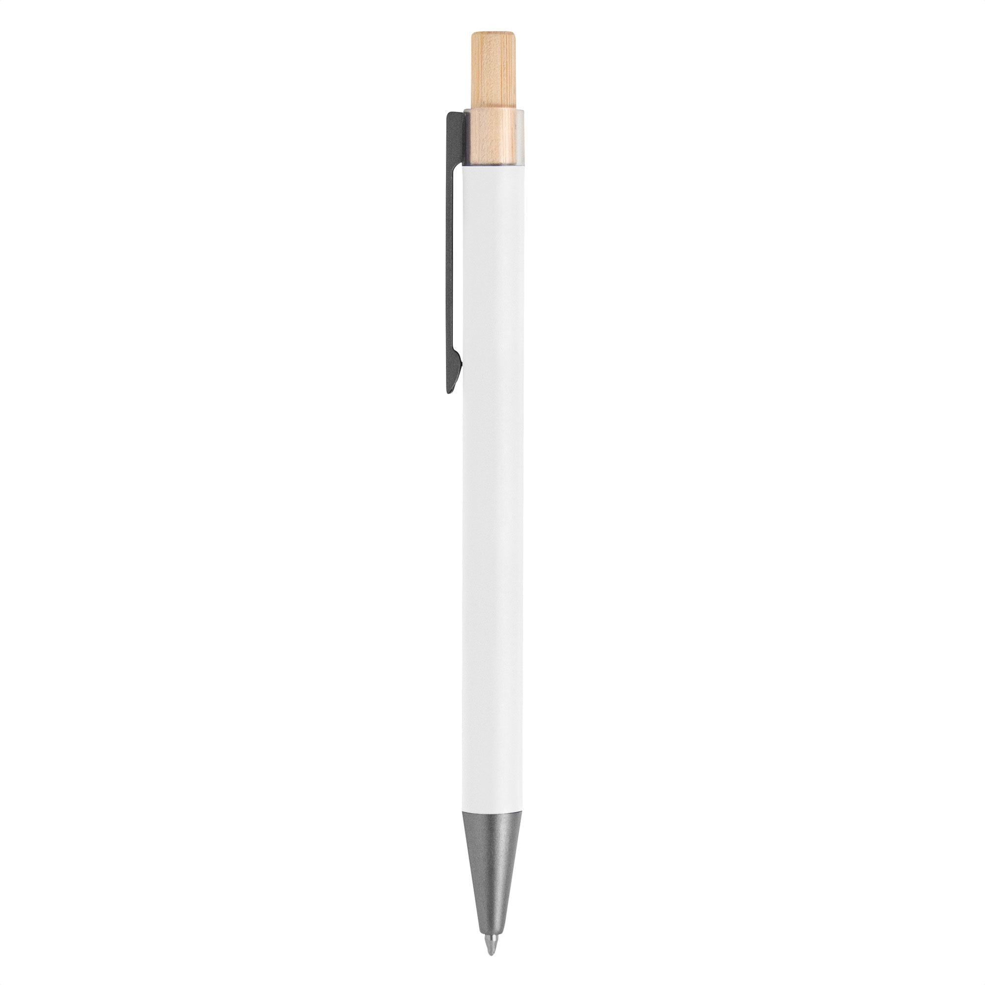 alt__promocional_publicitario_estuche_boligrafo_Aluminio-BP316_Blanco-2 Bolígrafo "vumy" blanco, artículos promocionales que buscan generar confianza y buena percepción