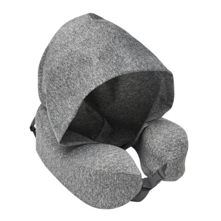 Diseños simples en artículos promocionales con resultados de calidad, almohada de viaje "rem" gris