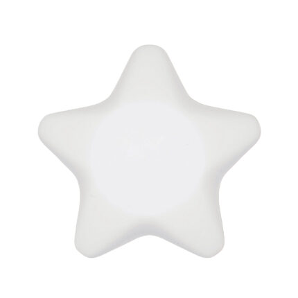 Opciones flexibles en artículos personalizados con distintos tipos de grabado, figura antiestrés "om estrella" blanco