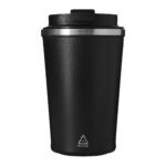 Artículos personalizados con presentación limpia y formal, mug térmico "cappu" negro
