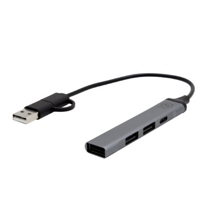 Adaptador hub multipuerto "hamel" gris, regalos empresariales fabricados con materiales de calidad y excelente imagen