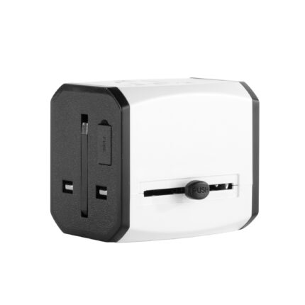 Diseños en artículos personalizados con enfoque práctico y duradero, adaptador universal "travis" blanco