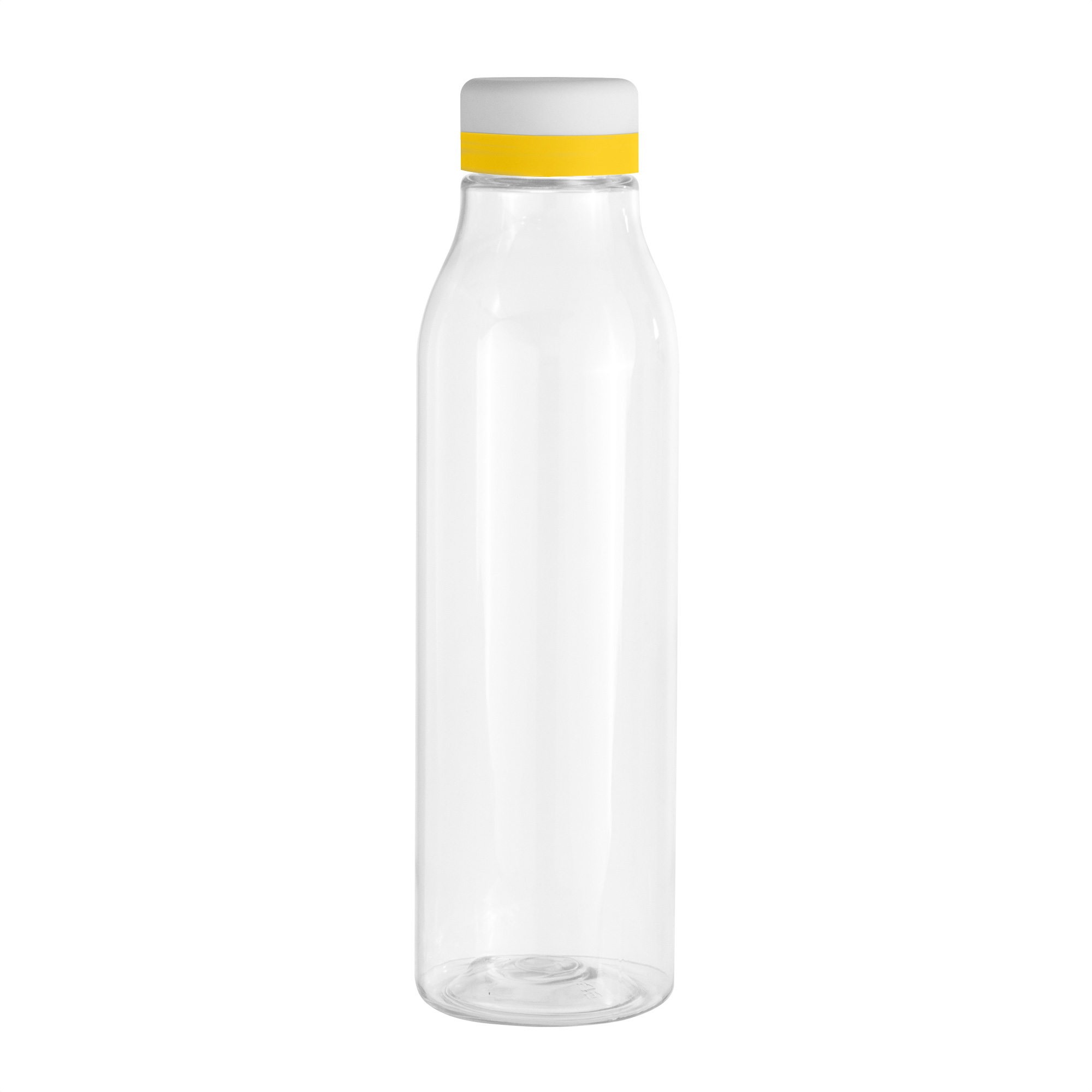 Botella "andina white" transparente / blanco / amarillo, artículos promocionales con diseños innovadores y de alta calidad