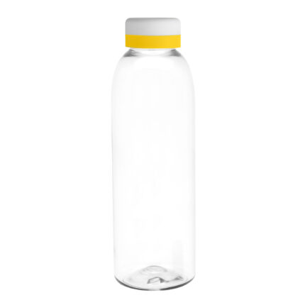 Línea renovada de artículos promocionales con terminados de calidad, botella "baladina white" transparente / blanco / amarillo