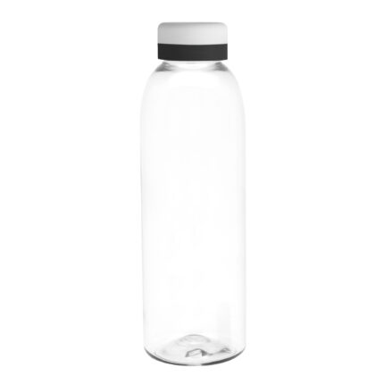 Botella "baladina white" transparente / blanco / negro, artículos promocionales que cumplen la función de presencia  de tu marca