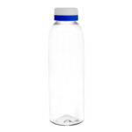 Botella "baladina frost" transparente / transparente / royal blue, línea extendida de merchandising para empresas de distintos sectores