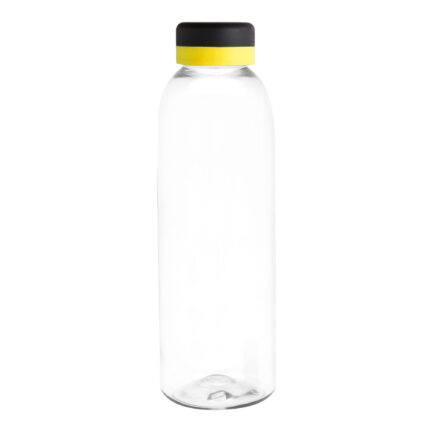Artículos de merchandising empresarial enfocados en la calidad y versatilidad, botella "baladina black" transparente / negro / amarillo