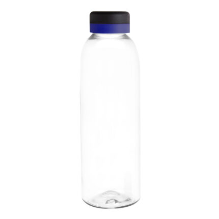 Artículos de merchandising empresarial recomendados para uso cotidiano, botella "baladina black" transparente / negro / azul