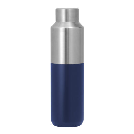Propuestas de merchandising empresarial con diseño clásico y flexible, botella térmica "dash" azul + plata
