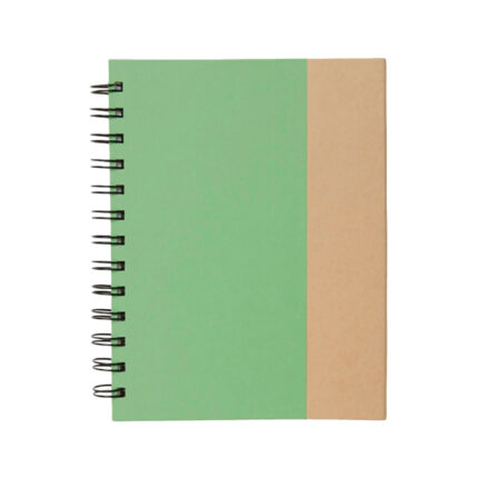 Diseños sencillos y funcionales en productos promocionales a tu necesidad, libreta "eco" verde manzana
