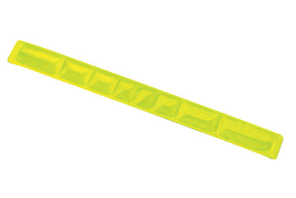 Banda reflectante flúo amarillo fluo, línea variada de productos promocionales para integrar en campañas publicitarias