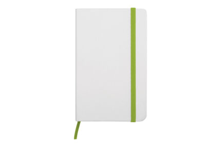 Merchandising empresarial con enfoque práctico y excelente imagen, libreta pequeña “white” verde manzana