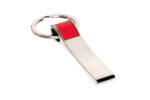 Merchandising para empresas diseñado para mantener la presencia de tu marca, llavero metálico "symon" rojo
